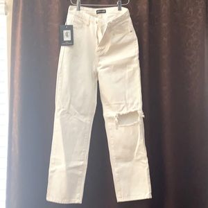 Pretty little thing Petite White Open knee Leg 27P